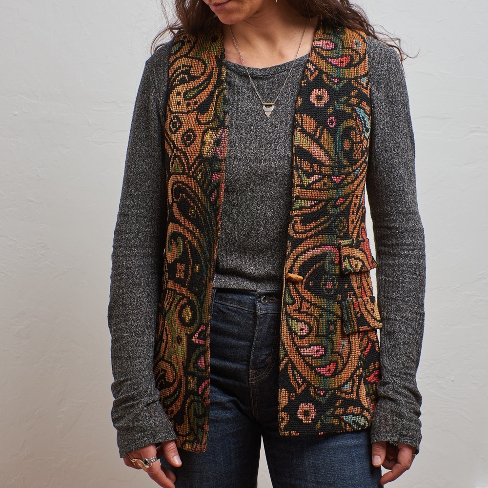 Vintage 1970's Colorful Paisley Vest